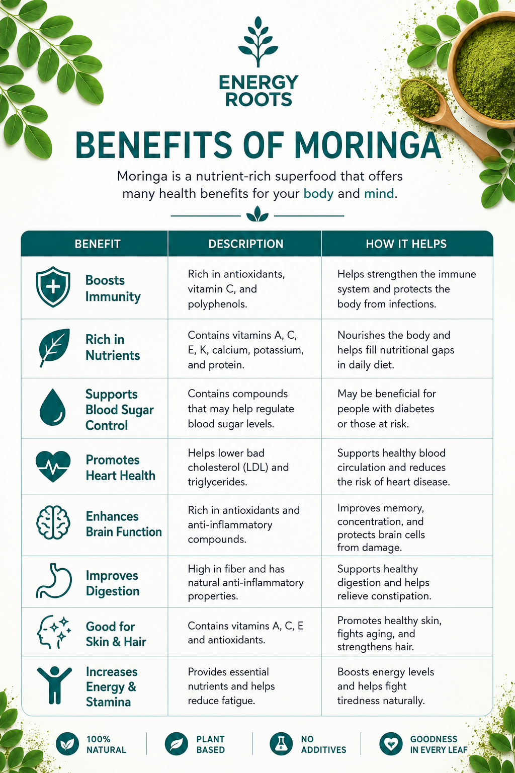 🌿 EnergyRoots – 100% Pure Moringa