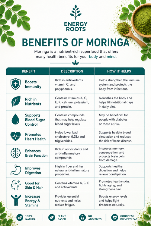 🌿 EnergyRoots – 100% Pure Moringa